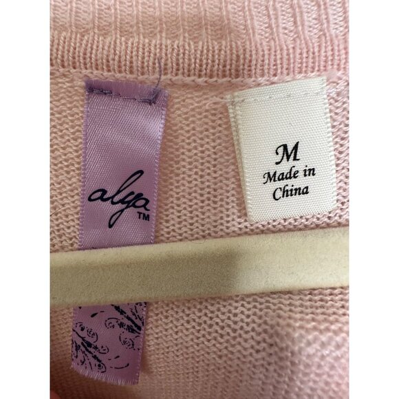 Alya Cold Shoulder Ruffle Soft Pink Sweater-Feels Like Cashmere - Size Medium - Picture 5 of 7